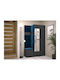 Hartford 350 Eingangsmöbel mit Spiegel & Garderobe Γραφίτης 116x44x186cm