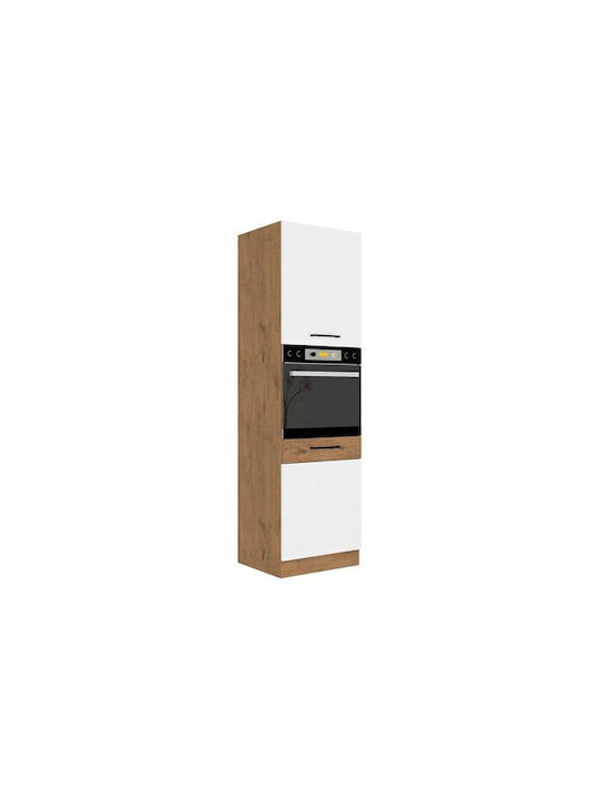 Oberschrank für Ofen Boden Ανοιχτό Καφέ 60x57x210cm