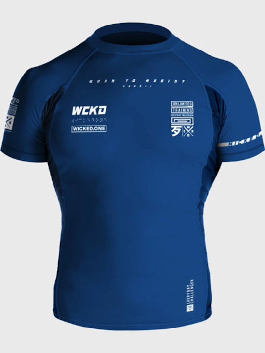 Wicked1 Short Sleeve Shirt WK-FRA-TC-BL-XL for Jiu-Jitsu Blue