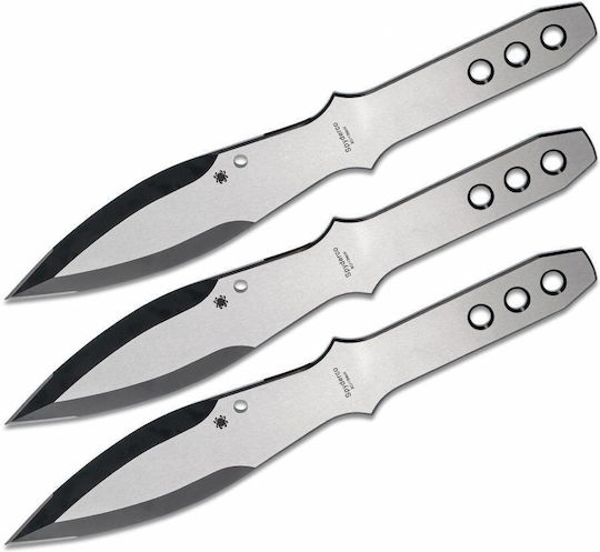Spyderco Spyder Thrower Medium Cuțit Gri în Husă Din Piele Set 3 Buc