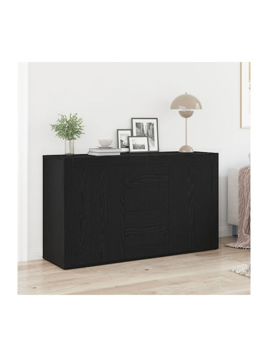 Sideboard Wooden with Drawers Black Oak 120x36x...