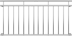 French Balcony Terrace Railing Stainless Steel 90 X 184 Cm