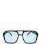 Looks Style Eyewear Unisex Γυαλιά Ηλίου με Μπλε Κοκκάλινο Σκελετό και Μπλε Φακό 74aet-98062