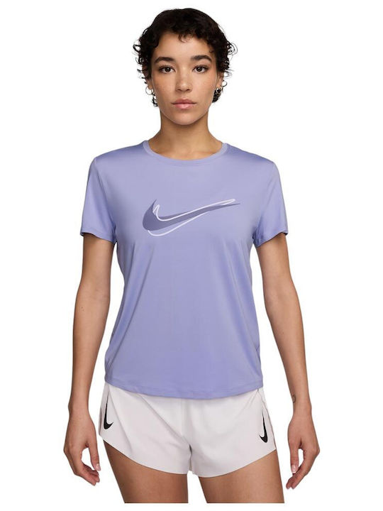 Nike One Swoosh Damen Bluse Kurzärmelig Lila