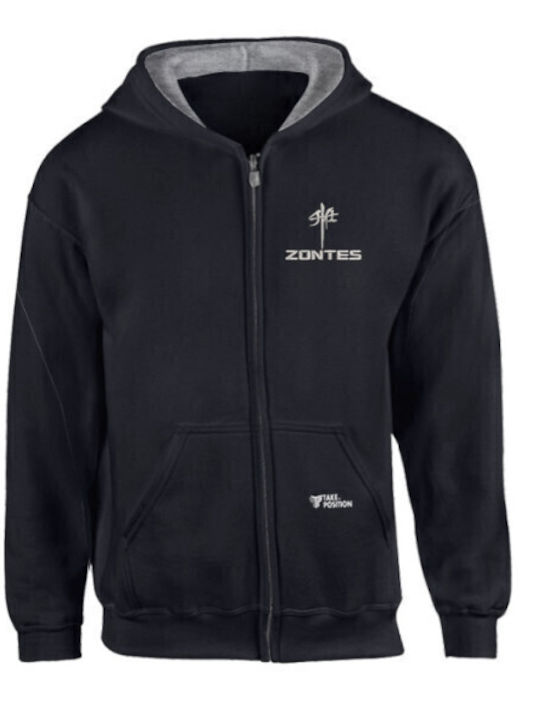 Kids Sweatshirt Cardigan with Hood Black