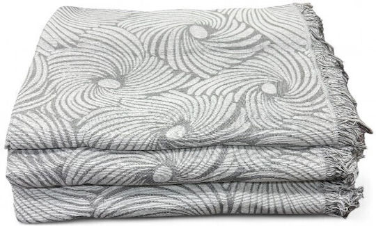To megalo pazari Throws Set 3 pcs Chenille Gray