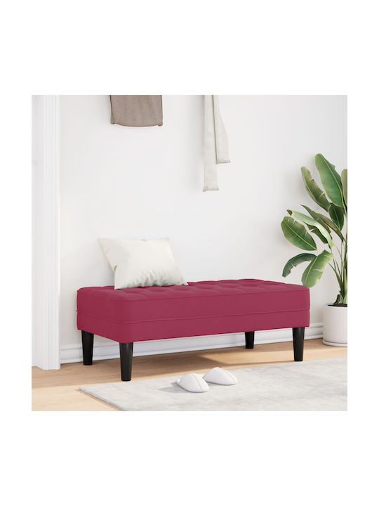 Stool For Living Room Upholstered with Fabric Red Wine 113x57x39cm