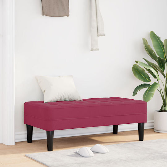 Hocker Für das Wohnzimmer Gepolstert mit Stoff Red Wine 113x57x39cm