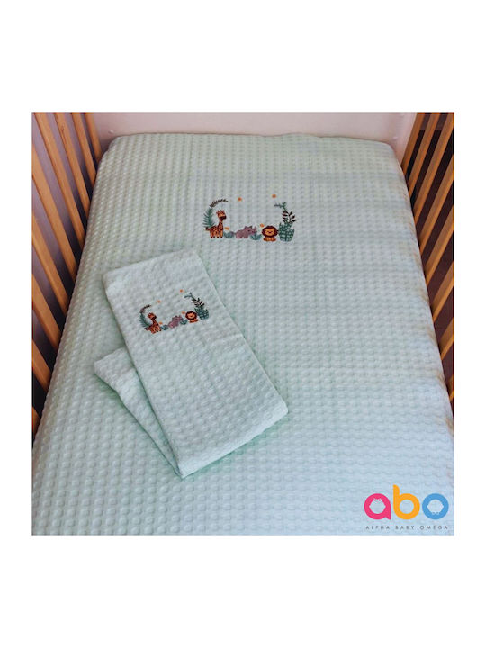 abo Pătură Pepinieră Swaddling pături Pique Verde 75x75cm