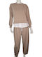 Women's Beige Set with Pants Striped