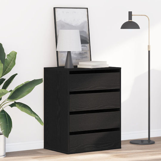 Συρταριέρα Γραφείου από MDF Μαύρη 60x41x76cm Συρταριέρα Γραφείου από MDF Μαύρη 60x41x76cm