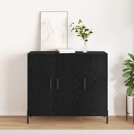 Sideboard Dresser Wooden Black Oak 90x34x80cm