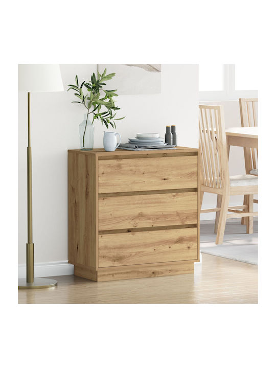 Wooden Chest of Drawers Walnut 71x34.5x75cm