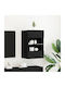 Floor-standing Living Room Display Cabinet made of Particleboard with Glass & Lighting Black Oak 40x30x60.5cm