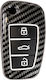 Husă Cheie Premium din Carbon Compatibilă cu Lamele Cheie Audi A1 A3 A4 A6 A8 Q3 Q5 Q7 TT Allroad Luvlu