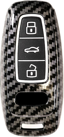 Husă Cheie Carbon Compatibilă cu Cheia Audi A6 C8 A7 A8 Q8 Q7 S-line Rs Allroad 2017-2021 Luvlu