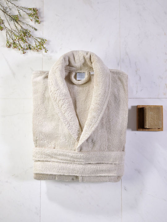 Smoking Collar Bathrobe Light Beige XL Down Town