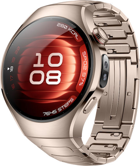 Huawei Watch 5 Stainless Steel 42mm Waterproof with eSIM and Heart Rate Monitor (Sand gold)