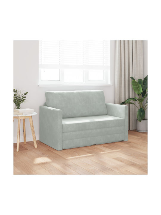 Doppelsitzer Sofa Bett Samt Hellgrau 124x204x61cm