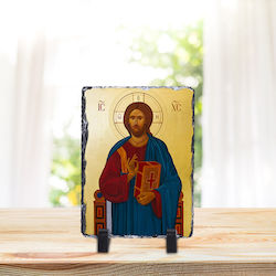 Πέτρα Αγιογραφία Ιησούς Χριστός-25x40cm-ορθογώνιες-γυαλιστερή