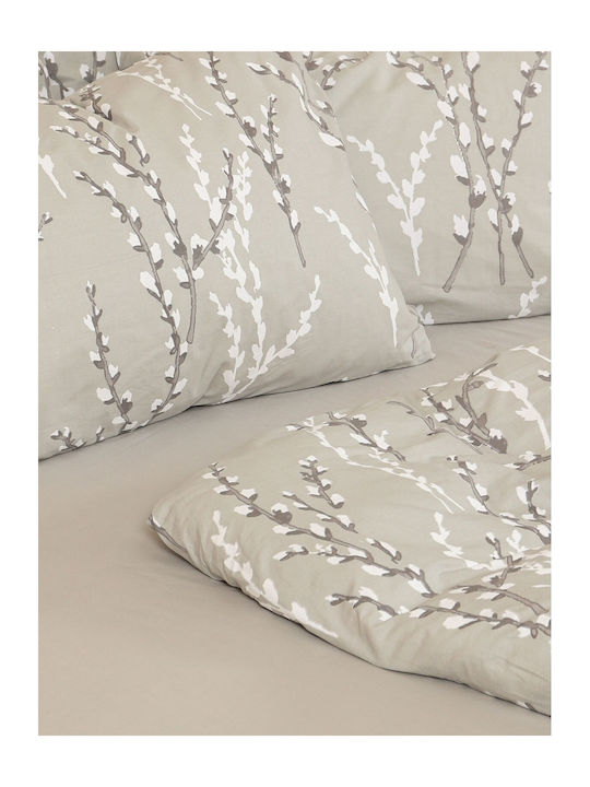 Sunshine Sheet Sets Double with Elastic 150x205+30cm. Cotton Feelings Grey 4pcs