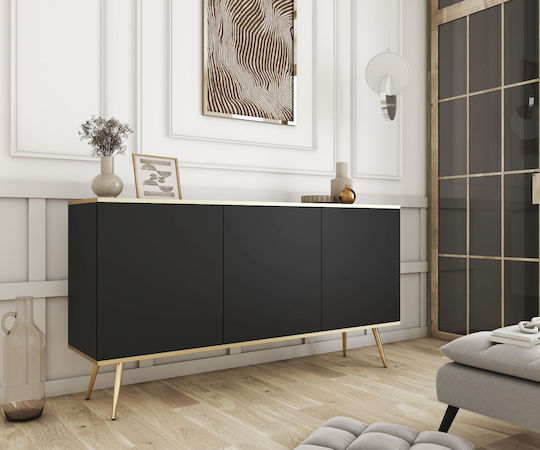 Мебели за съхранение Oro дървен Anthracite + Gold 160x41x85см Мебели за съхранение Oro дървен Anthracite + Gold 160x41x85см