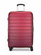 RCM Large Hard Burgundy Suitcase with 4 Wheels Height 75cm