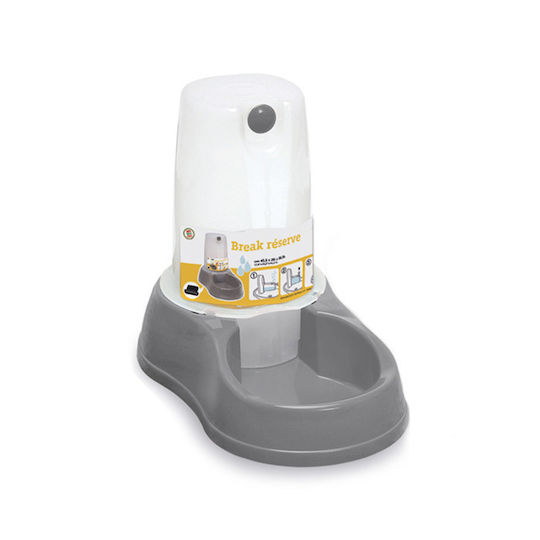 Stefanplast Automatic Plastic Bowl with Container Water for Dog & Cat 1.5lt in Gray Color