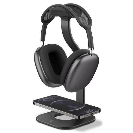 Spigen Sgp Aluminum S380 2-in-1 Desktop Charging Stand for Apple Airpods Max Headphones Wireless Charger Slot Black Amp02818