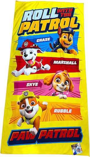 Παιδική Πετσέτα Παραλίας Paw Patrol 140x70cm Aym-034patr Κίτρινο