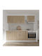 Jolly Floor Cabinet with Countertop Natural/white Wood 20x50x80cm