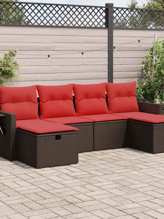 Corner Outdoor Sofa Rattan with Cushions 55x55x...