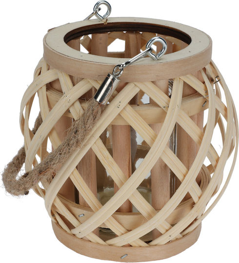 Koopman Tabletop Bamboo Lantern Beige 15x15x14cm