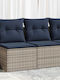 Two-Seater Outdoor Rattan Sofa With Cushions 55x55x69cm