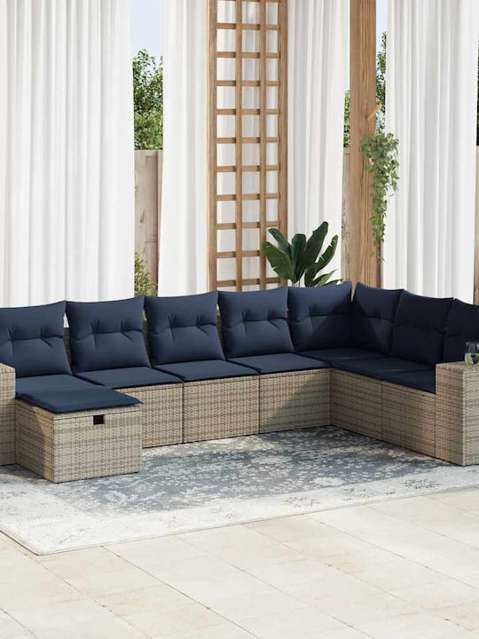 Γωνιακός Καναπές Εξωτερικού Χώρου Rattan με Μαξ...