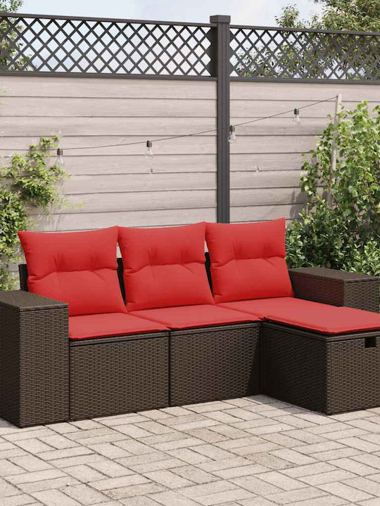 Corner Outdoor Sofa Rattan with Cushions 55x55x...
