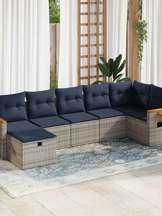 Γωνιακός Καναπές Εξωτερικού Χώρου Rattan με Μαξ...