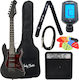 Harley Benton St-junior Set Electric Guitar Stratocaster with HSS Pickup Configuration with Case