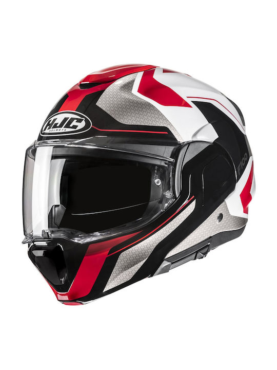 HJC F100 BIOS MC1 Black White Red Motorcycle He...