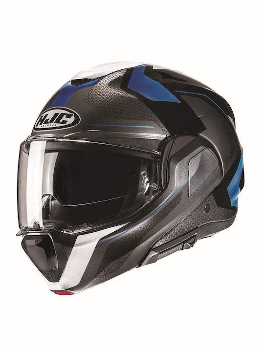 HJC F100 BIOS MC2 Titanium Blue Motorcycle Helm...