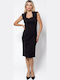 Midi Dress Sleeveless with Tearing Black