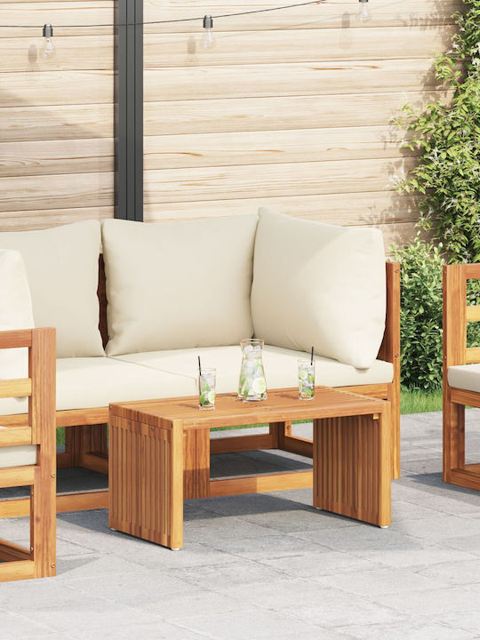 Sitting Room Table for Small Outdoor Spaces from Teak Brown 70x37.5x35.5cm