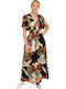 Summer Maxi Dress with Ruffle Blue