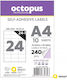 Octopus Αυτοκόλλητες Ετικέτες Α4 Ορθογώνιες 70x37.1mm