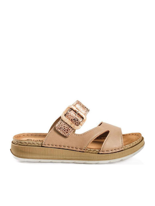 Women's Flat Sandals Anatomic in Beige Color