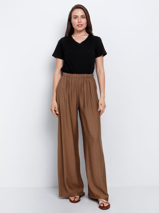 Women's Fabric Trousers Brown