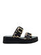 Women's Leather Platform Shoes Black