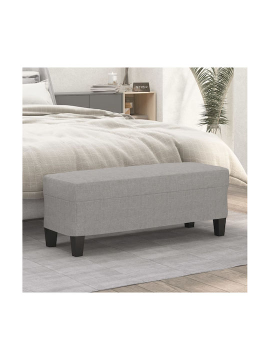 Fabric Upholstered Bench Stool Light Gray 100x3...