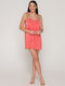 Luna Women's Mini Dress Beachwear Coral