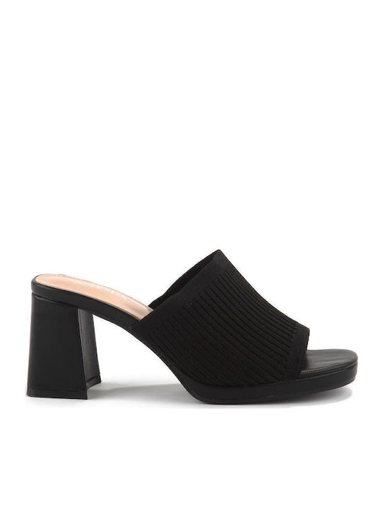 Mules with High Heel in Black Color